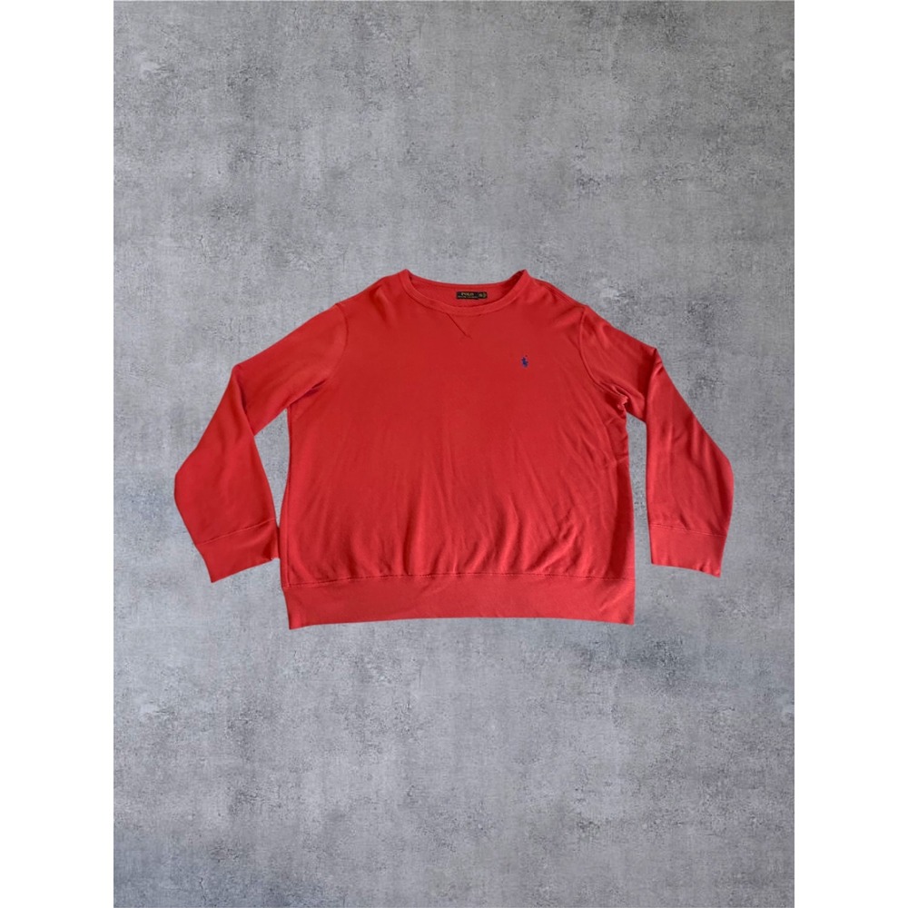 Polo Ralph Lauren Sweatshirt Mens XXL Dark Coral French Terry Crewneck Logo